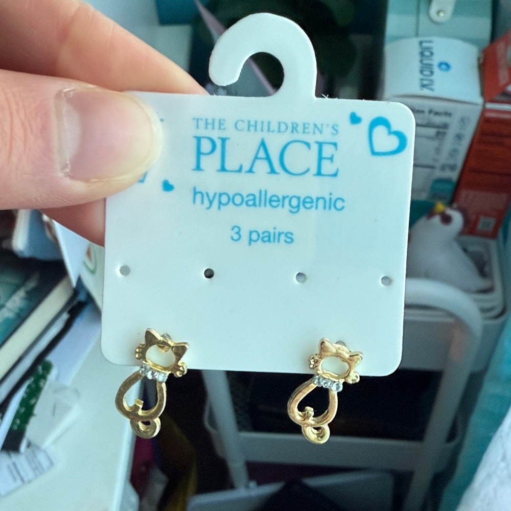Gold Cat Earrings